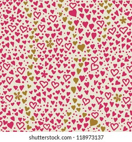 seamless pattern with colorful hearts