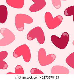 Seamless pattern with colorful hearts