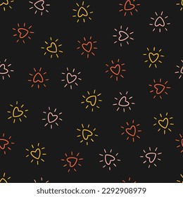 Seamless pattern with colorful hearts