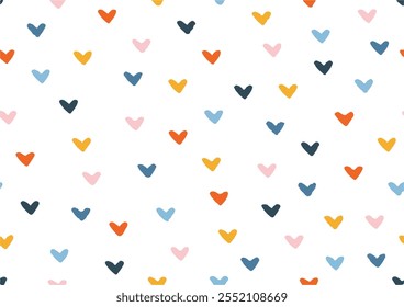 Patrón sin fisuras con corazones de colores