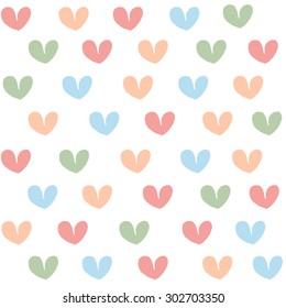  Seamless pattern with colorful hearts.
