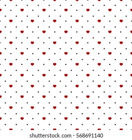 Seamless pattern with colorful hearts
