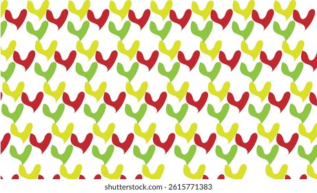 seamless pattern with colorful hearts on a white background