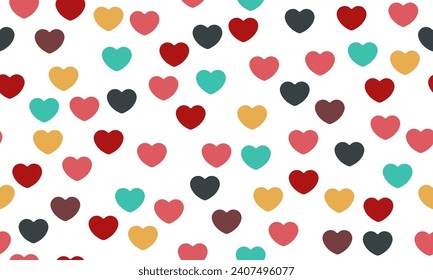 Seamless pattern with colorful hearts. Set of Valentines day vector patterns. Seamless heart pattern. Seamless vector pattern with colorful hearts. Cute seamless pattern. Endless romantic print