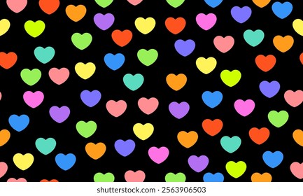 Seamless pattern with colorful hearts. Set of Valentines day vector patterns. Seamless heart pattern. Seamless vector pattern with colorful hearts. Cute seamless pattern. Endless romantic print