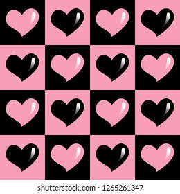 seamless pattern of colorful hearts in a square for valentines.Heart vector.Heart's symbol of valentines's day.