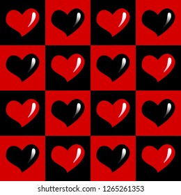 seamless pattern of colorful hearts in a square for valentines.Heart vector.Heart's symbol of valentines's day.