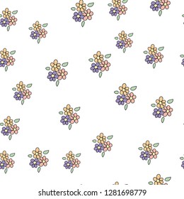 Seamless pattern with colorful hearts for Valentine s Day. Vector.