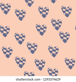 Seamless pattern with colorful hearts for Valentine day. Vector.