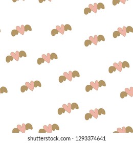 Seamless pattern with colorful hearts for Valentine day. Vector.