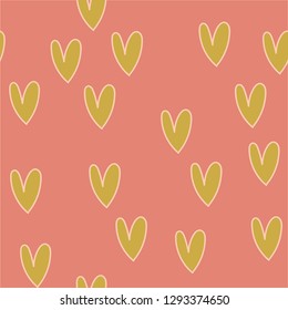 Seamless pattern with colorful hearts for Valentine day. Vector.