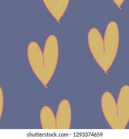 Seamless pattern with colorful hearts for Valentine day. Vector.