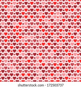Seamless pattern with colorful hearts, vector background