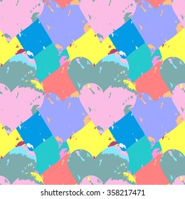 seamless pattern with colorful hearts vector