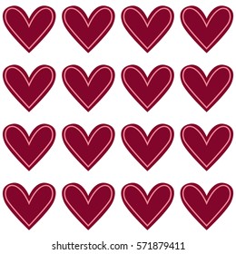 Seamless pattern with colorful hearts. Vector background.