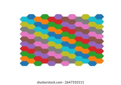 seamless pattern of colorful hexagons arranged in a geometric, abstract grid illustration for various projects 