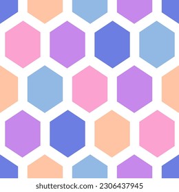 Seamless pattern with colorful honeycomb