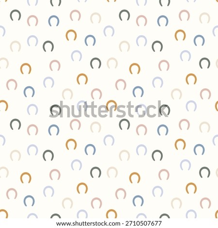 Seamless pattern with colorful horseshoes