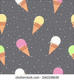 Seamless pattern with colorful ice cream background vector