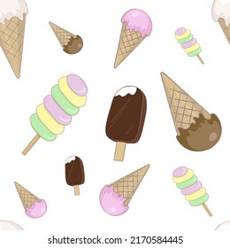 seamless pattern with colorful ice cream