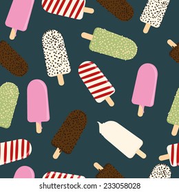 Seamless pattern with colorful ice cream.