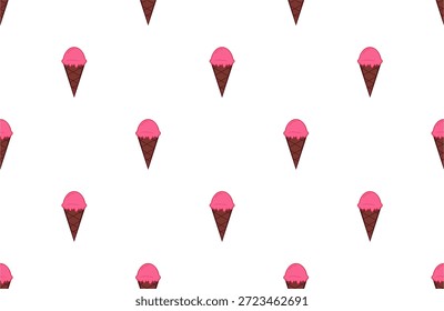 Patrón sin fisuras con cono de helado colorido