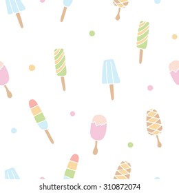 Seamless pattern with colorful ice cream.