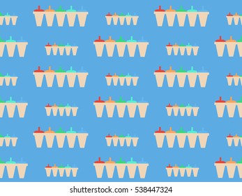 seamless pattern of colorful ice cream frozen juice in the form