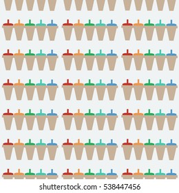 seamless pattern of colorful ice cream frozen juice in the form