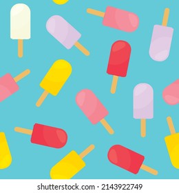 seamless pattern of colorful ice lollys- vector illustration