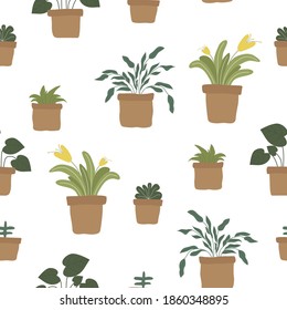 Ilustración de vectores de diseño de flores interiores con colores de patrón inmejorables