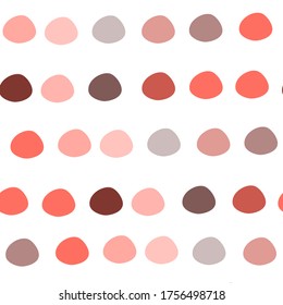 Seamless Pattern Of Colorful Irregular Dots In Pink, Marsala, Coral, Brown And Grey Tones, Cute Colorful Dots Pattern