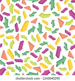 Seamless pattern with colorful isometric arrows. Vector illustration
