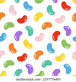 Seamless pattern with colorful jelly beans