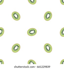 Seamless pattern with colorful kiwi.Vector background with tropical green fruit.Textile texture for summer