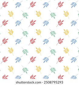 Padrão sem costura com folhetos coloridos adequados para têxteis. Ilustração vetorial. sstkBackgrounds