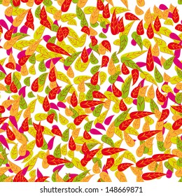 seamless pattern with colorful leaves