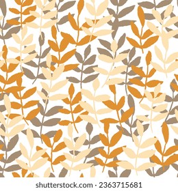 Seamless pattern with colorful leaves