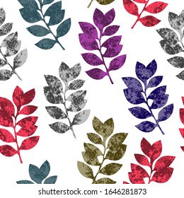 seamless pattern of colorful leaves. aged. eps10 vector stock illustration