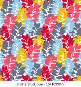 seamless pattern of colorful leaves. eps10 vector stock illustration