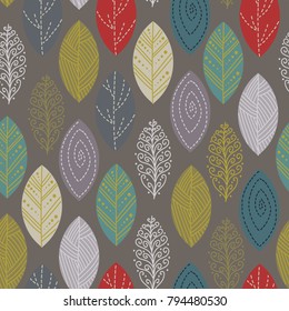Seamless pattern with colorful leaves. summer seamless pattern, bright, bright, summer leaves.