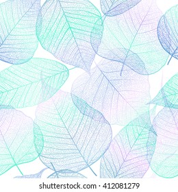 Seamless pattern with colorful leaves. Vector, EPS10.