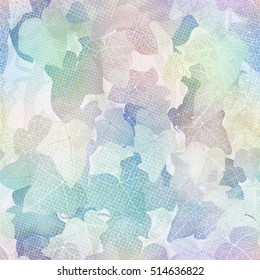 Seamless pattern with colorful leaves. Vector ivy.