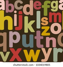 Seamless pattern with colorful letters