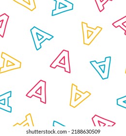 Seamless pattern with colorful A letters.