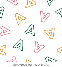 Seamless pattern with colorful letters
