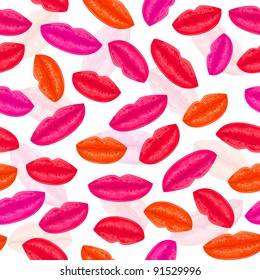 Seamless Pattern With Colorful Lips. Vector illustration