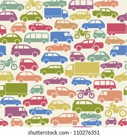 seamless pattern with colorful little cars