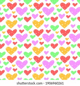 Patrón inmaculado corazón de amor colorido para papel impreso
