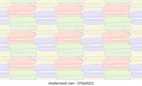 Seamless pattern with colorful macaroon. Background with french desserts